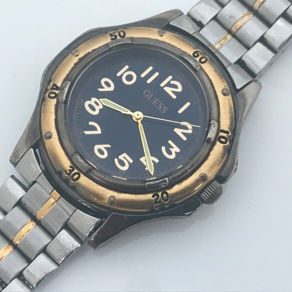 Guess Men Watch Analog Silver Gold Tone WristWatch - Picture 2 of 8